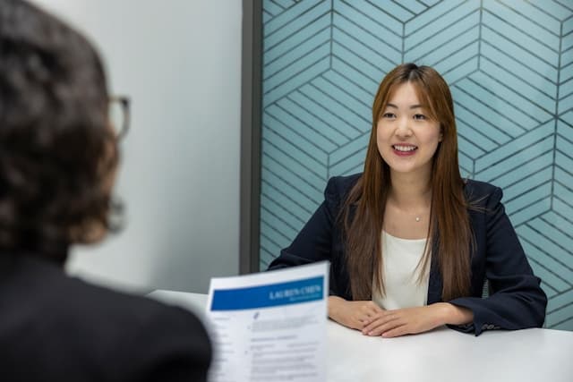 Professional business coach in consultation